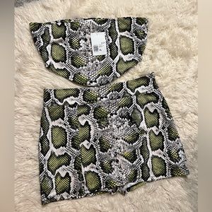 Snake print skort set
